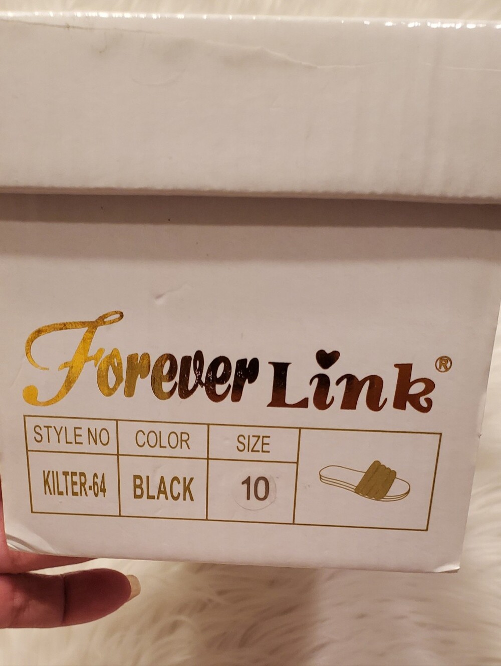 Forever Link Kilter-64 Black Rhinestone Slide Sandals Glam Sparkle Flats Size 10 - Picture 2 of 8